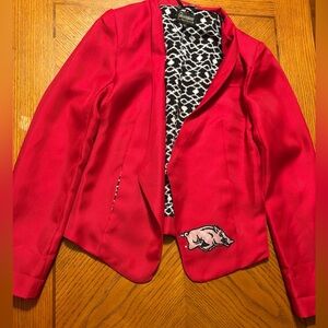 Game day couture Red Blazer with Arkansas Razorback size small